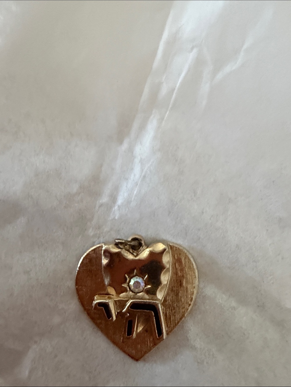 Gold Heart Pendant Necklace with Star Accent
